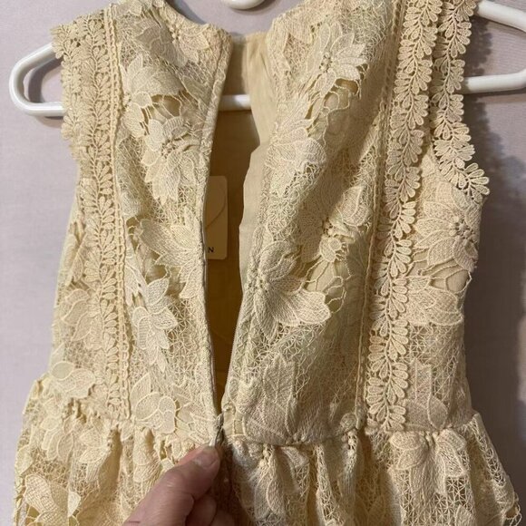 Girls Birthday Wedding & Flower Sleeveless A-Line Lace Party Dress  (11/12Years） - Picture 3 of 12